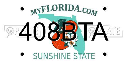 408BTA Florida License Plate