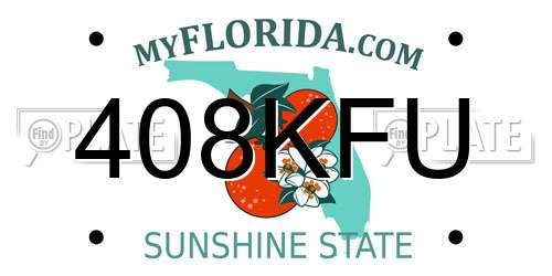 408KFU Florida License Plate