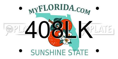 408LK Florida License Plate