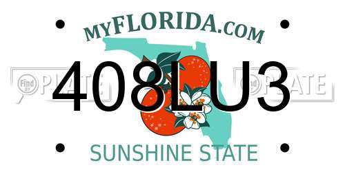 408LU3 Florida License Plate