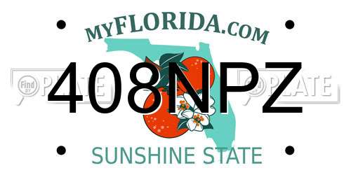 408NPZ Florida License Plate