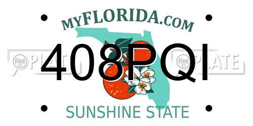 408PQI Florida License Plate