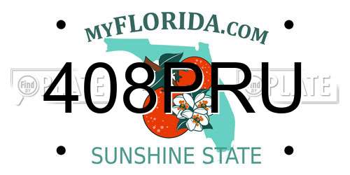 408PRU Florida License Plate