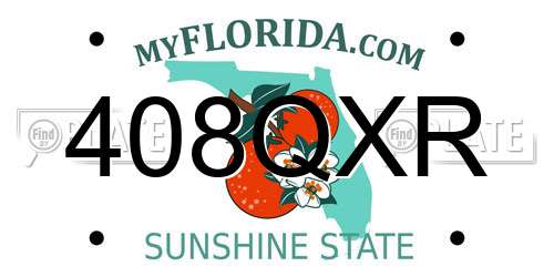 408QXR Florida License Plate