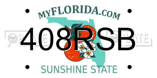 408RSB Florida License Plate