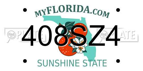 408SZ4 Florida License Plate