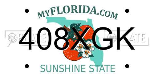 408XGK Florida License Plate