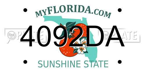 4092DA Florida License Plate