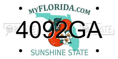 4092GA Florida License Plate
