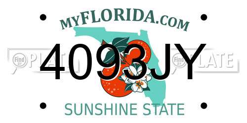 4093JY Florida License Plate