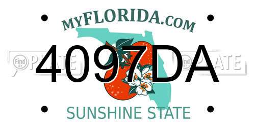 4097DA Florida License Plate