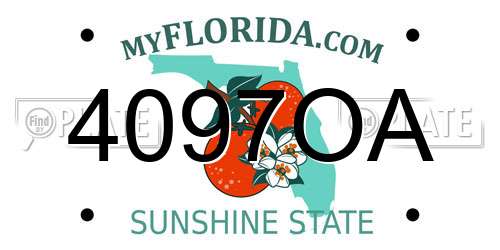 4097OA Florida License Plate