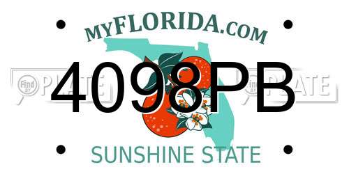 4098PB Florida License Plate