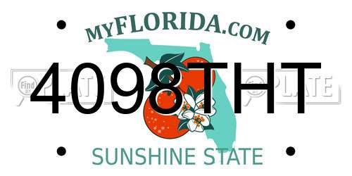 4098THT Florida License Plate
