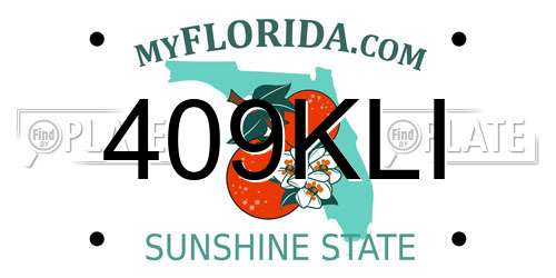 409KLI Florida License Plate
