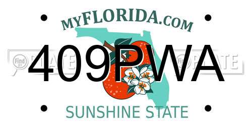 409PWA Florida License Plate