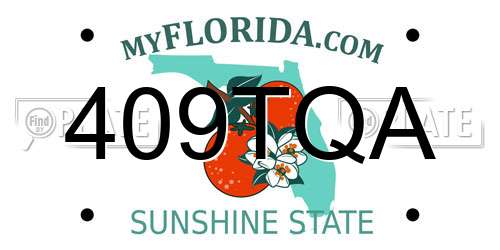 409TQA Florida License Plate