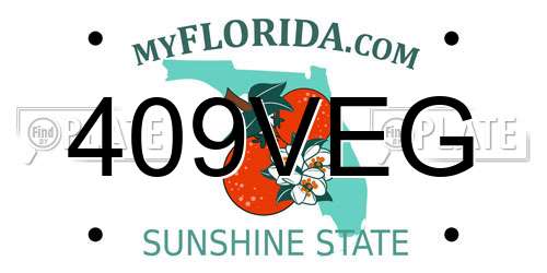 409VEG Florida License Plate