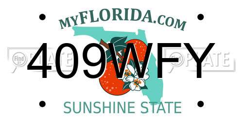 409WFY Florida License Plate