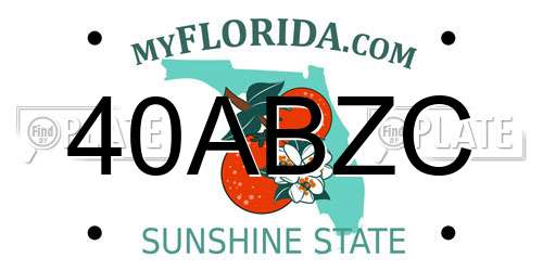 40ABZC Florida License Plate