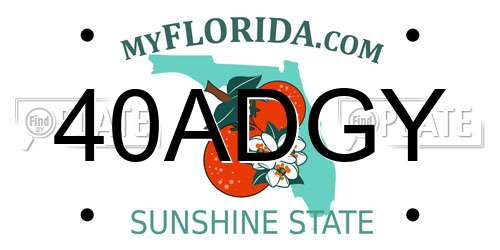 40ADGY Florida License Plate
