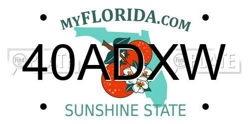 40ADXW Florida License Plate