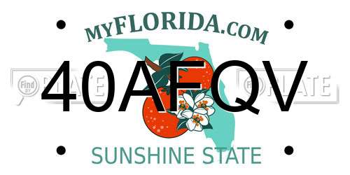 40AFQV Florida License Plate
