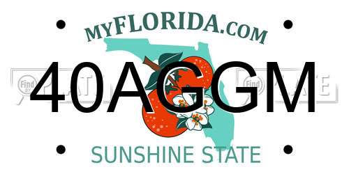 40AGGM Florida License Plate