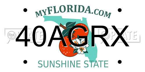 40AGRX Florida License Plate