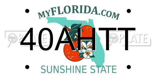 40AHTT Florida License Plate