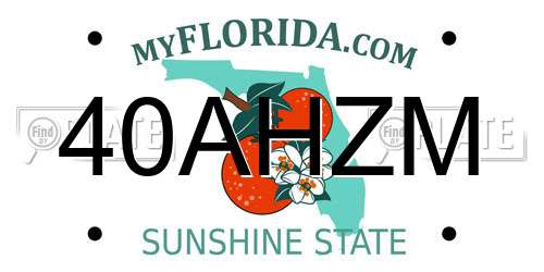 40AHZM Florida License Plate