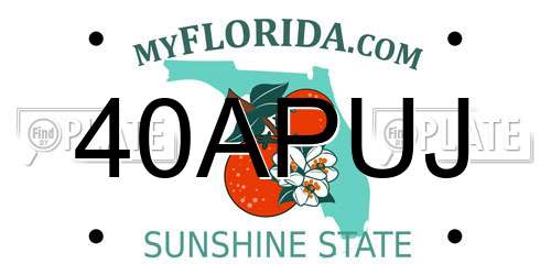 40APUJ Florida License Plate