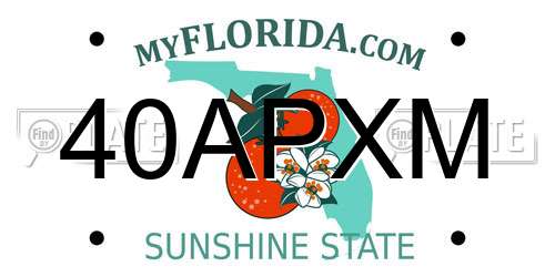 40APXM Florida License Plate