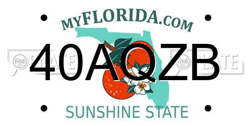 40AQZB Florida License Plate