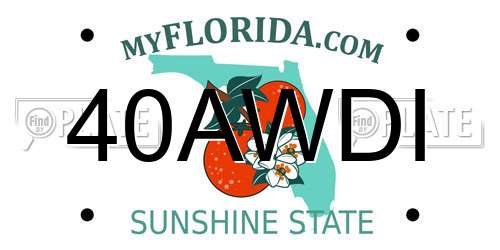 40AWDI Florida License Plate