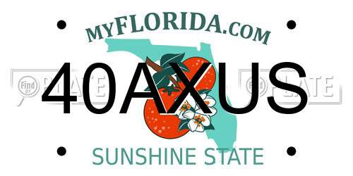 40AXUS Florida License Plate