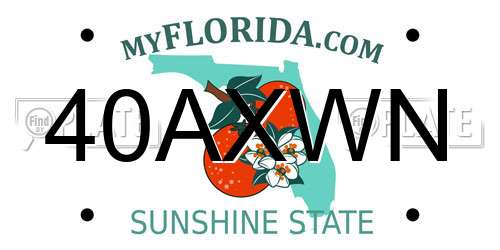 40AXWN Florida License Plate