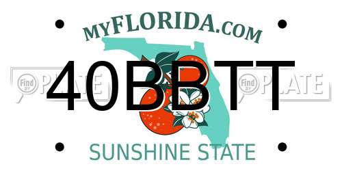 40BBTT Florida License Plate