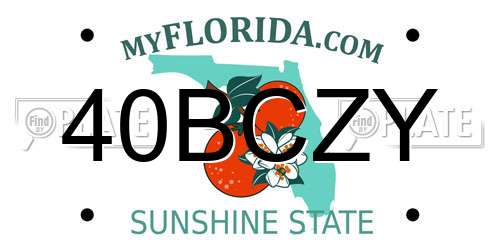 40BCZY Florida License Plate