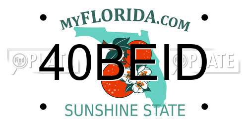 40BEID Florida License Plate