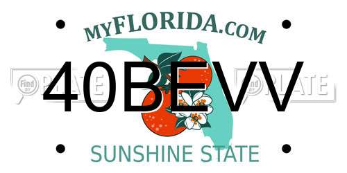 40BEVV Florida License Plate