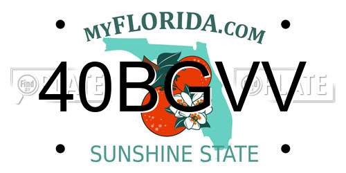 40BGVV Florida License Plate