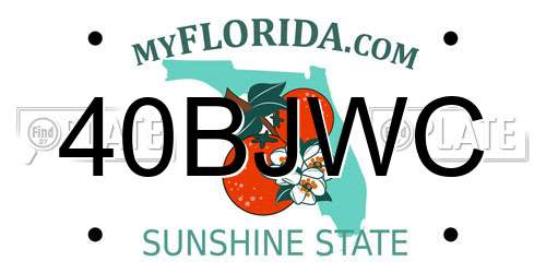 40BJWC Florida License Plate