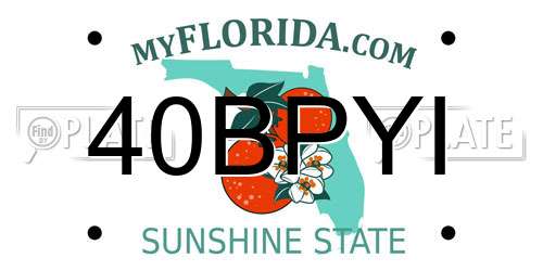 40BPYI Florida License Plate