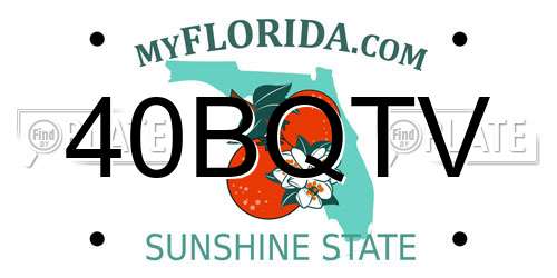 40BQTV Florida License Plate