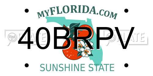 40BRPV Florida License Plate