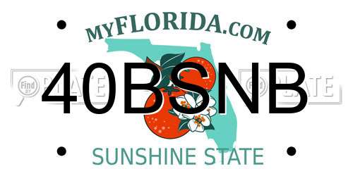 40BSNB Florida License Plate
