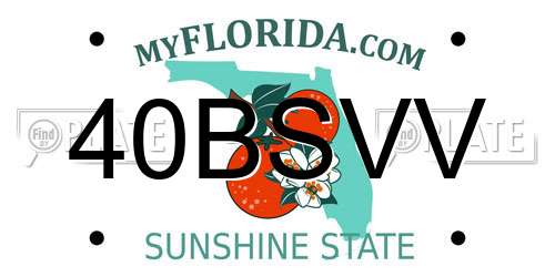 40BSVV Florida License Plate