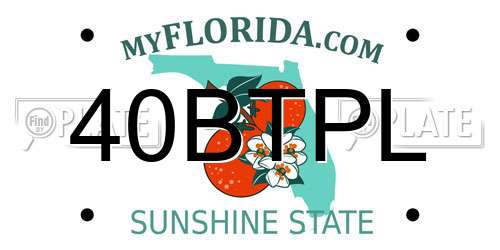 40BTPL Florida License Plate