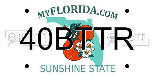 40BTTR Florida License Plate